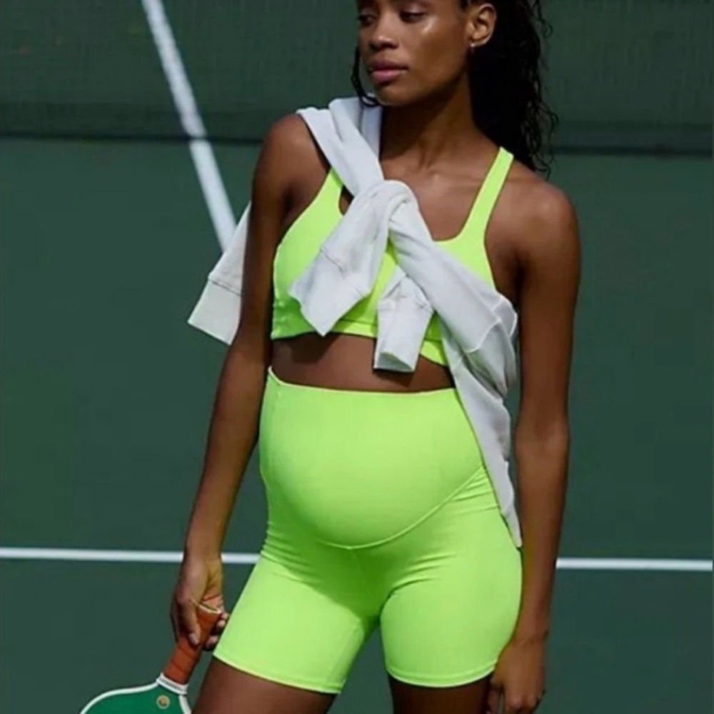 FP Movement x Hatch Never Better Bike Shorts in Highlighter Yellow Size XS NWT